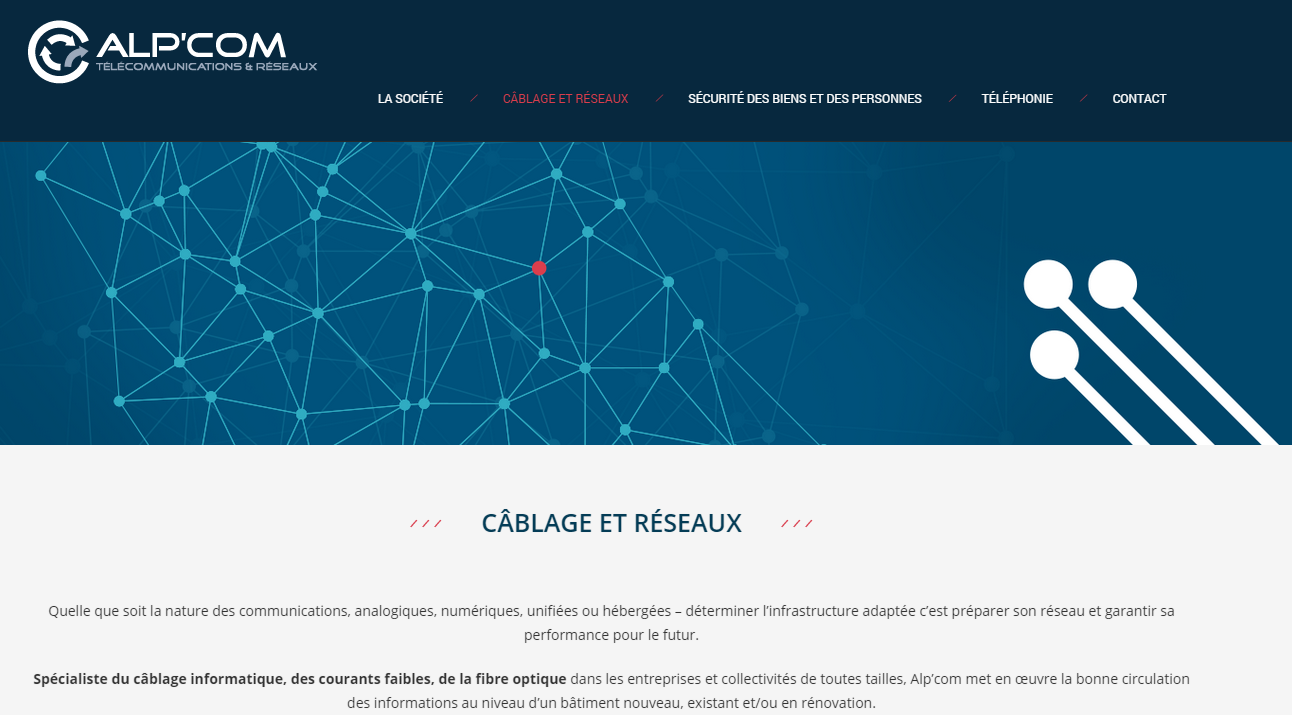 capture cablage et réseaux espace web alpcom.fr
