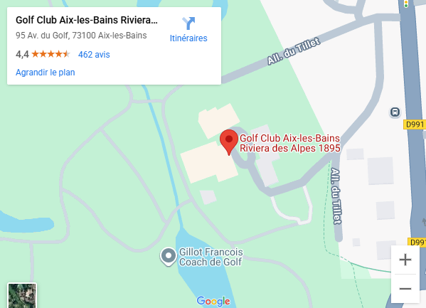 Plan accès événement IA Access Group au Golf Club d'Aix-les-Bains